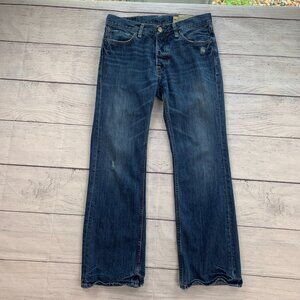 Hollister Jeans 31 X 30 Boomer Low Rise Slim Boot Dark Wash Button Fly